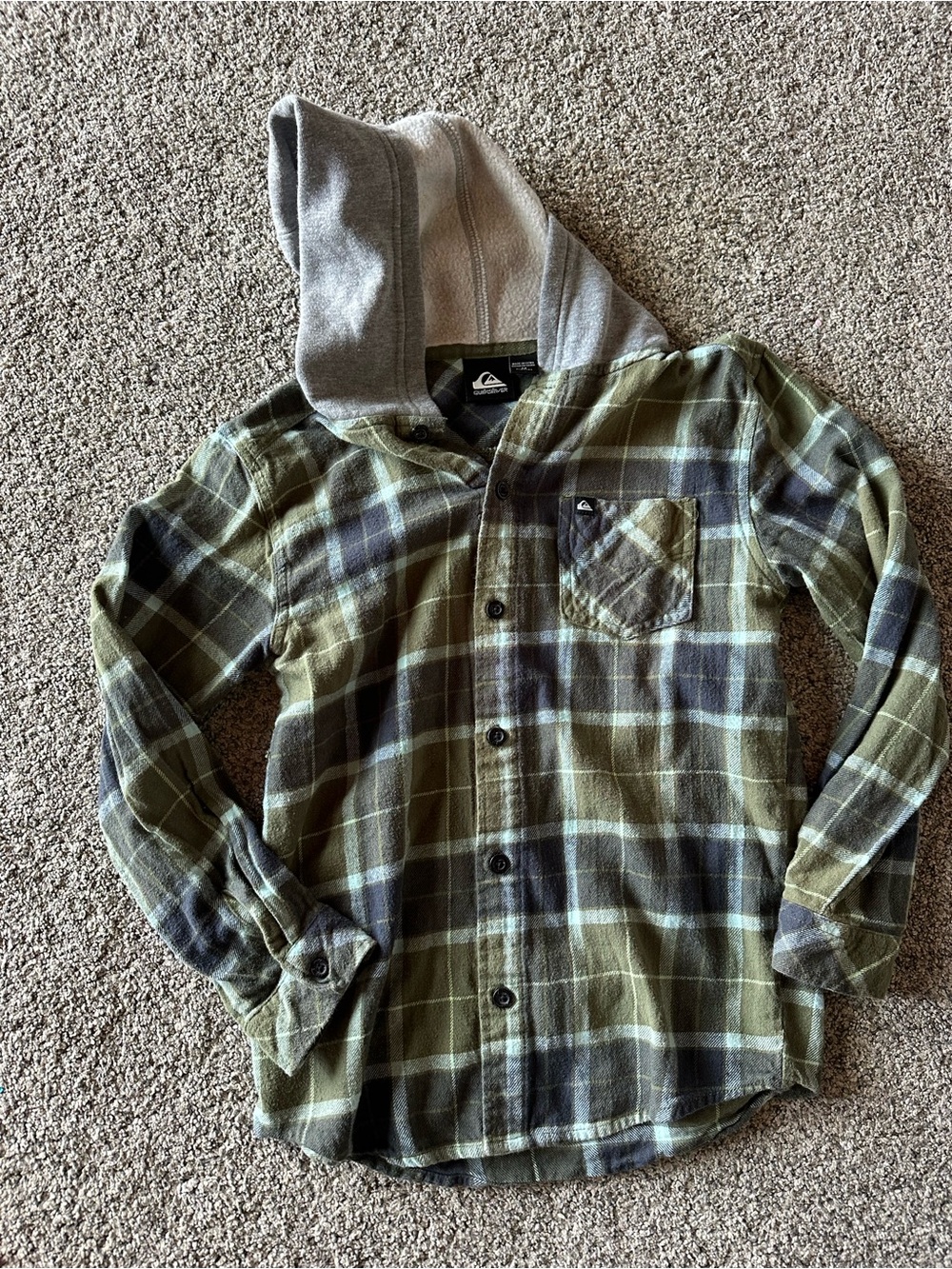 Quiksilver Plaid Hooded Flannel
